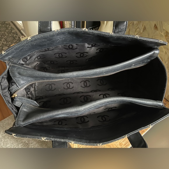 CHANEL Wild Stitch Calfskin Leather Tote Bag Handbag - Picture 7 of 12